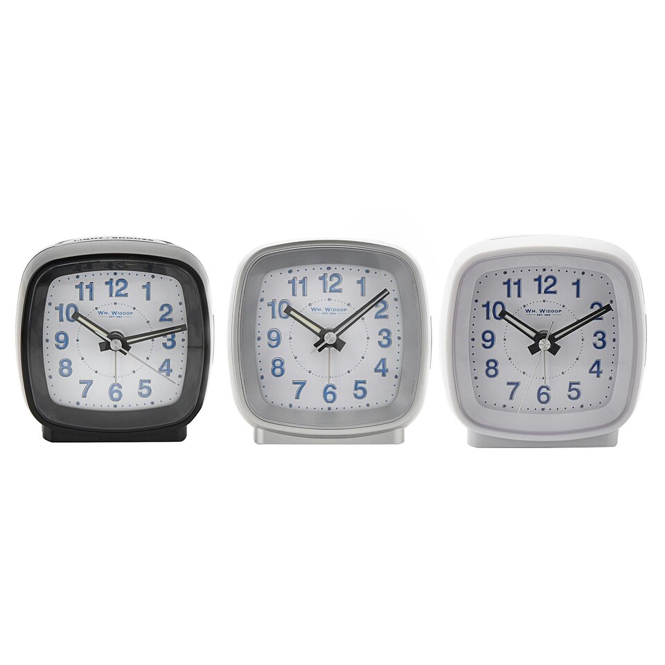 image 1 of Hometime Cushion Shape Alarm Clock Sweep/Cres Silver Silver