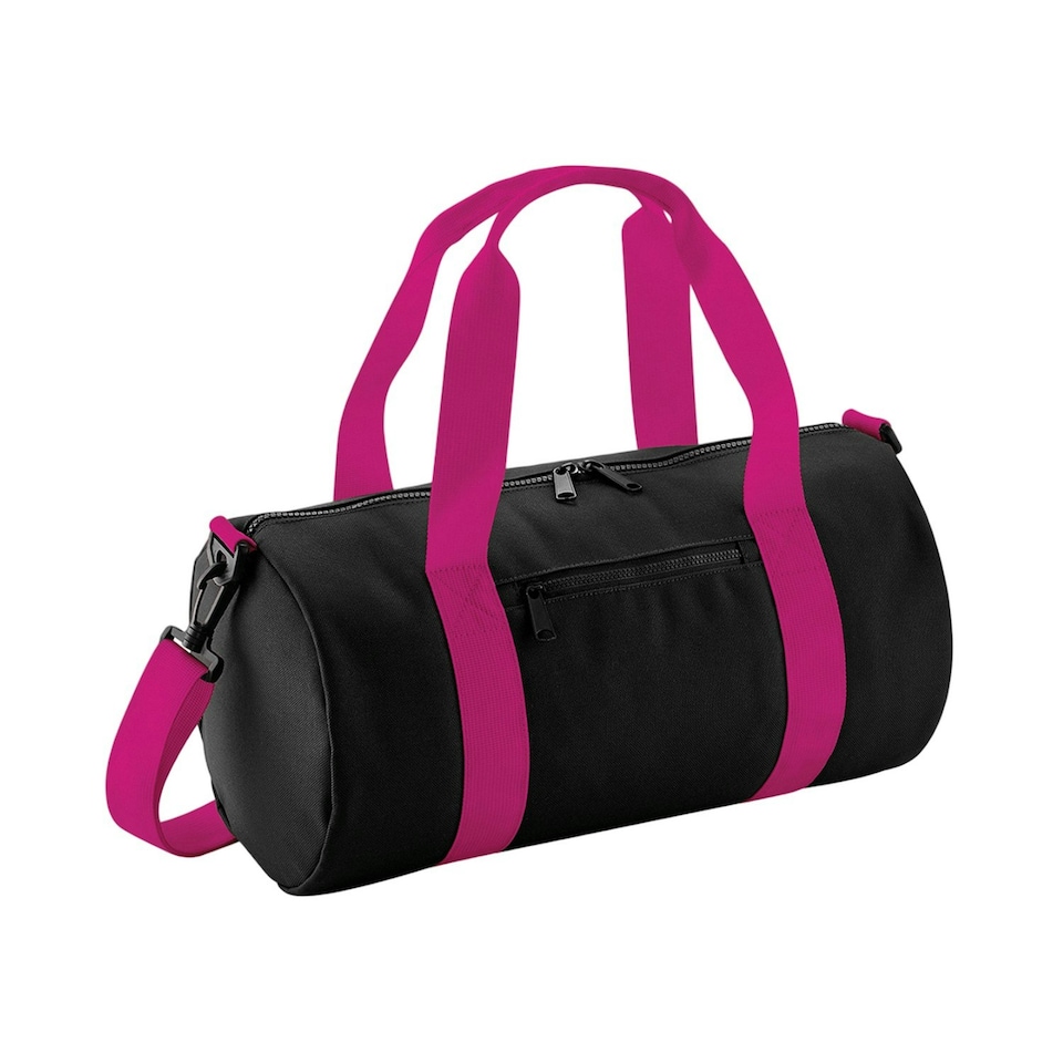 Bagbase Mini Holdall - Black/Fuchsia - One Size