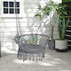 image 2 of Outsunny Hanging Hammock Chair Macrame Seat for Outdoor Patio Garden Dark Grey 