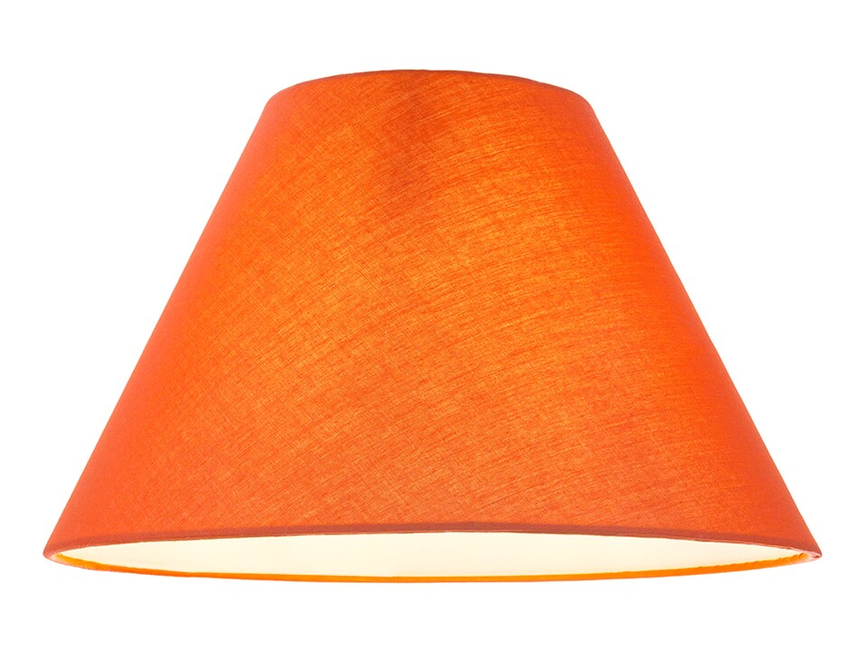 image 1 of 12 Inch Vibrant Orange Cotton Coolie Lampshade Suitable for Table Lamp or Pendant | Orange