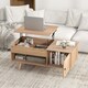 image 4 of COSTWAY Lift Top Coffee Table w/Hidden Compartment Natural N/A