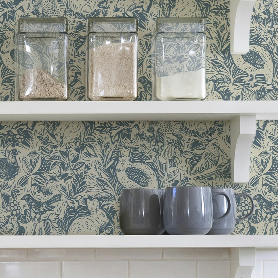 image 1 of NuWallpaper NUS3622 Terrene Peel & Stick Wallpaper, Blue Multi