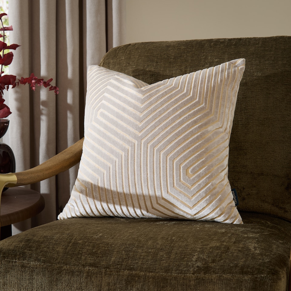 image 1 of Paoletti Evoke Cut Velvet Cushion | Pink | Oyster | 45 x 45cm | 1