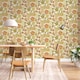 image 3 of Retro Floral Wallpaper Brown Orange Green Cream Vintage Classic Feature Wall