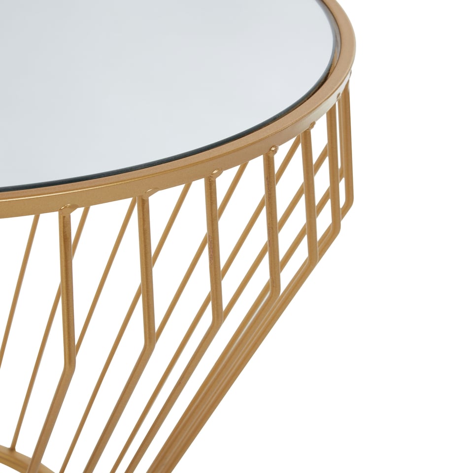 image 1 of Avantis Round Side Table With Gold Polished Frame Gold