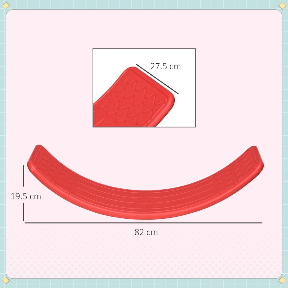 image 1 of ZONEKIZ Kids Wobble board, Montessori-Inspired Toy for 3-6 Years, Red