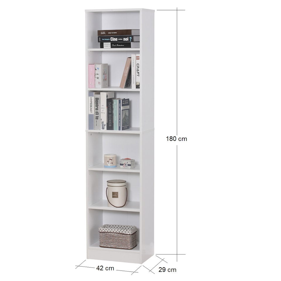 image 1 of Bookcase Display Shelf Freestanding Book Storage Unit Home Living Room Furniture | White