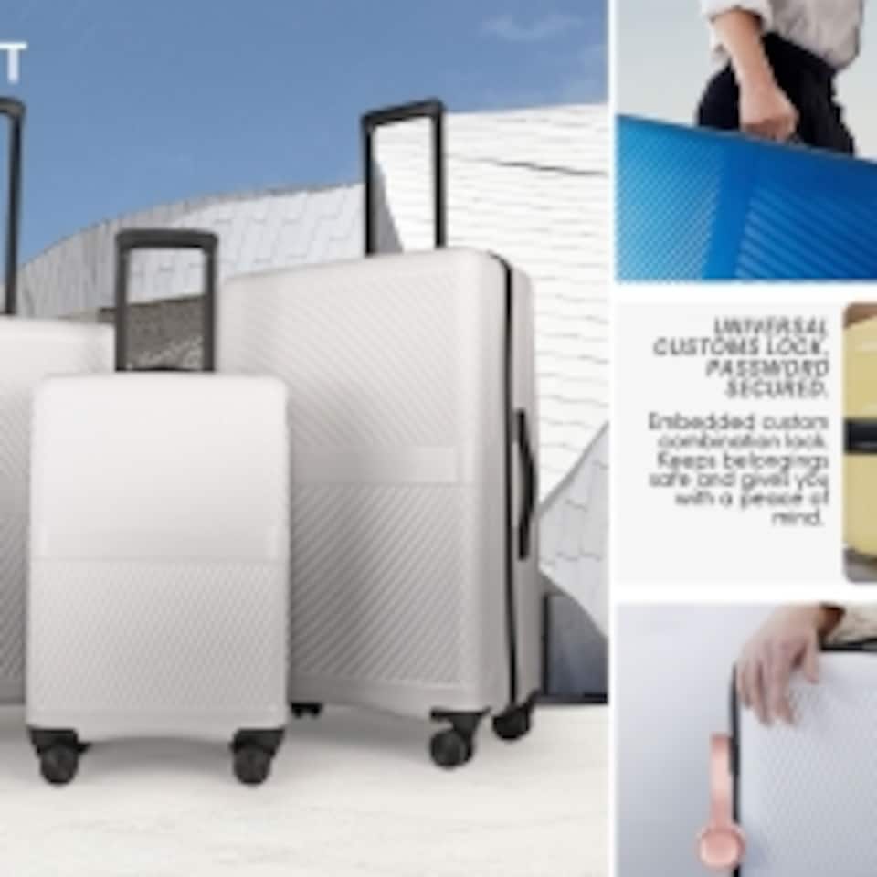 image 1 of 20-inch Premium Lightweight Carry-on Hand Luggage, Durable ABS+PC Hardshell, Zipper Closing with TSA Lock, 4 Spinner Wheels