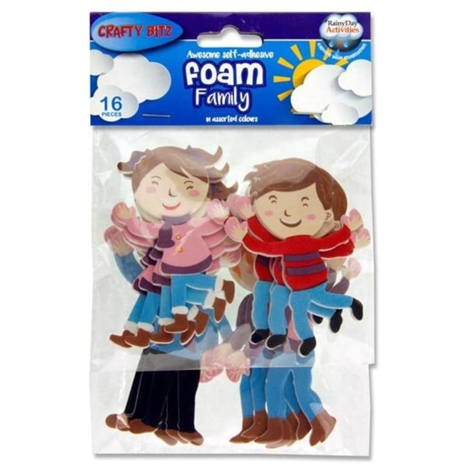 image 1 of Pack of 16 Self Adhesive Family Shape Foam Stickers by Crafty Bitz
