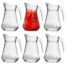 Argon Tableware Brocca Glass Water Jugs - 1.5 Litre - Pack of 6