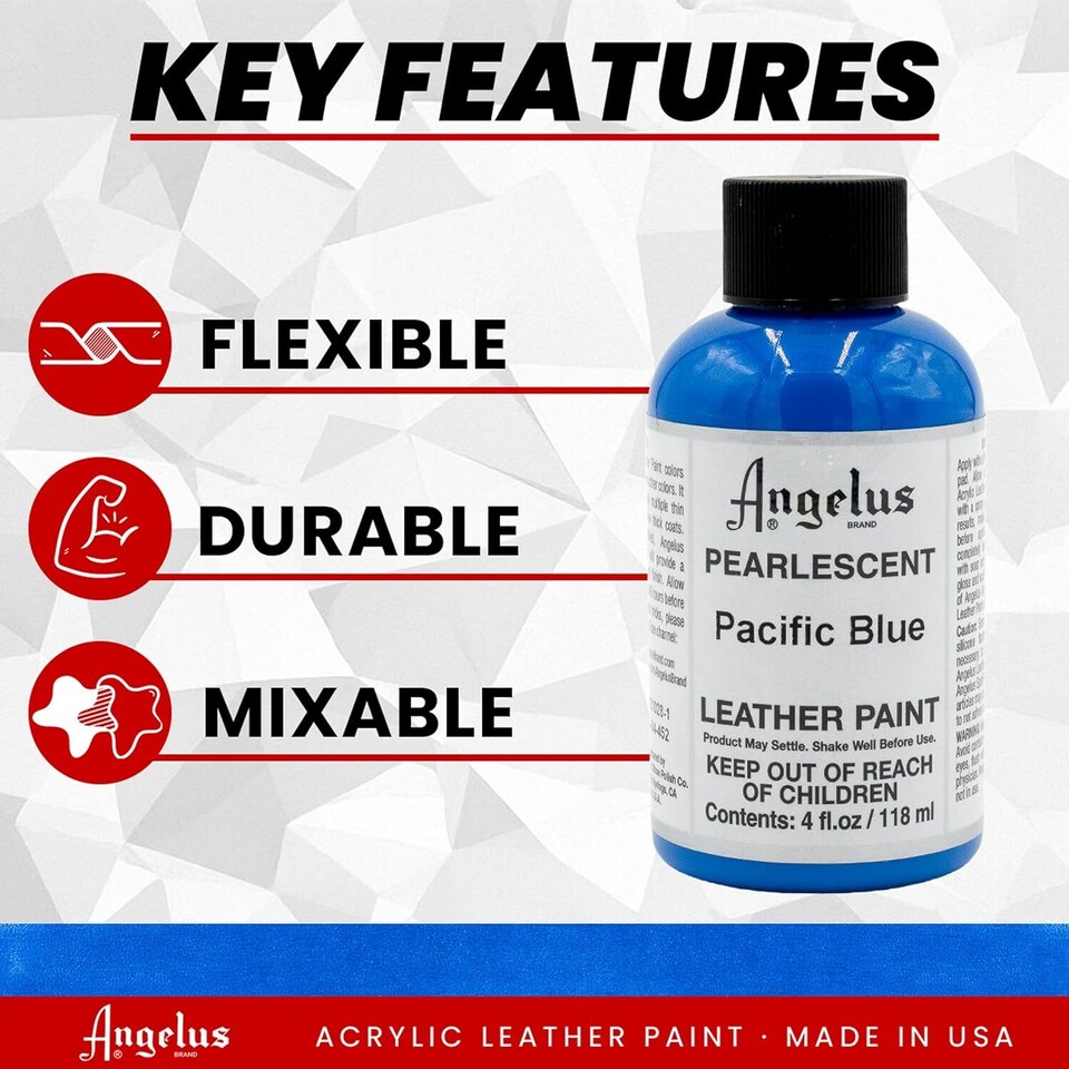 image 1 of Angelus Pearlescent Leather Paint for Sneaker Customs 4oz