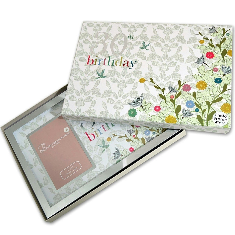 image 1 of Large Silver Plated 4 x 6 30th Birthday