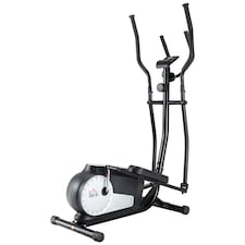 HOMCOM Elliptical Cross Trainer with Adjustable Resistance, LCD Monitor, Wheels