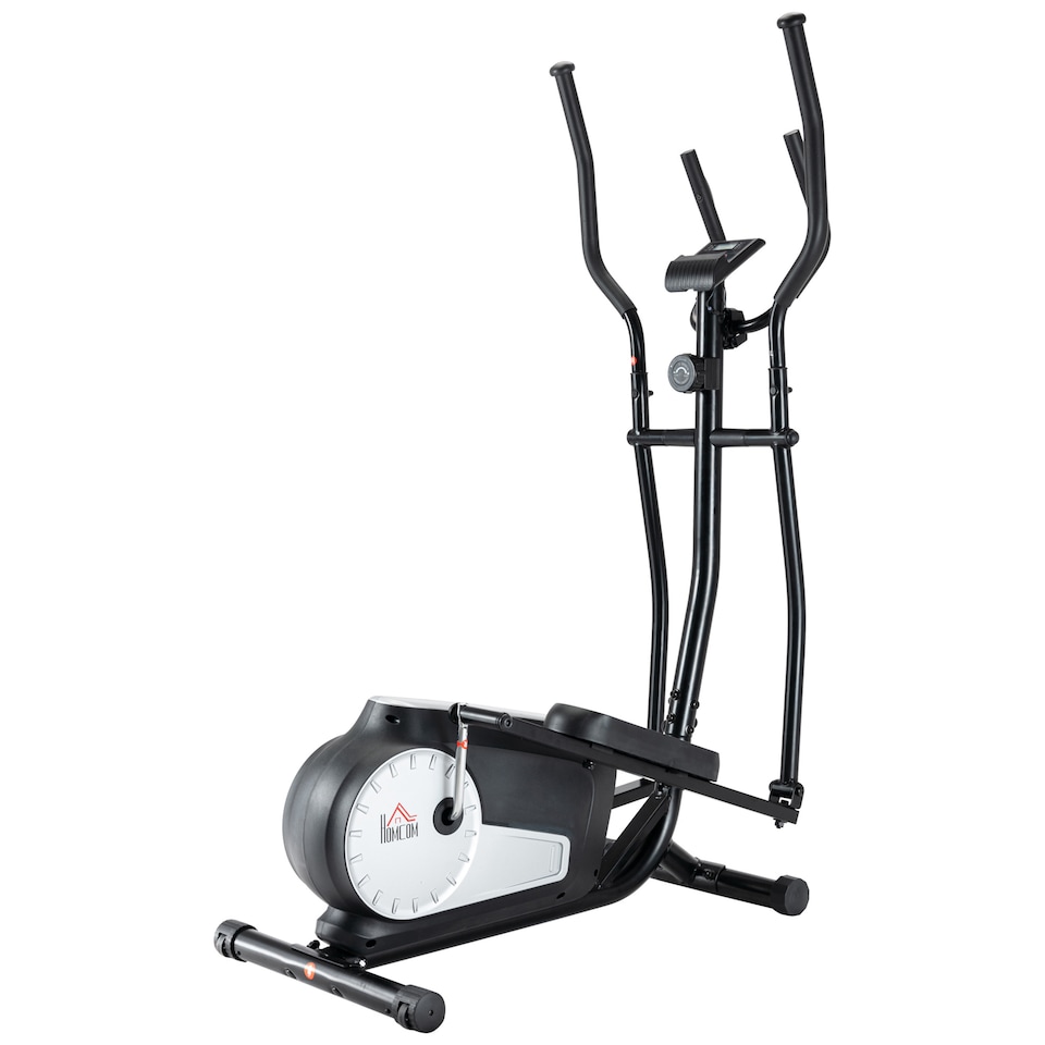 image 1 of HOMCOM Elliptical Cross Trainer with Adjustable Resistance, LCD Monitor, Wheels