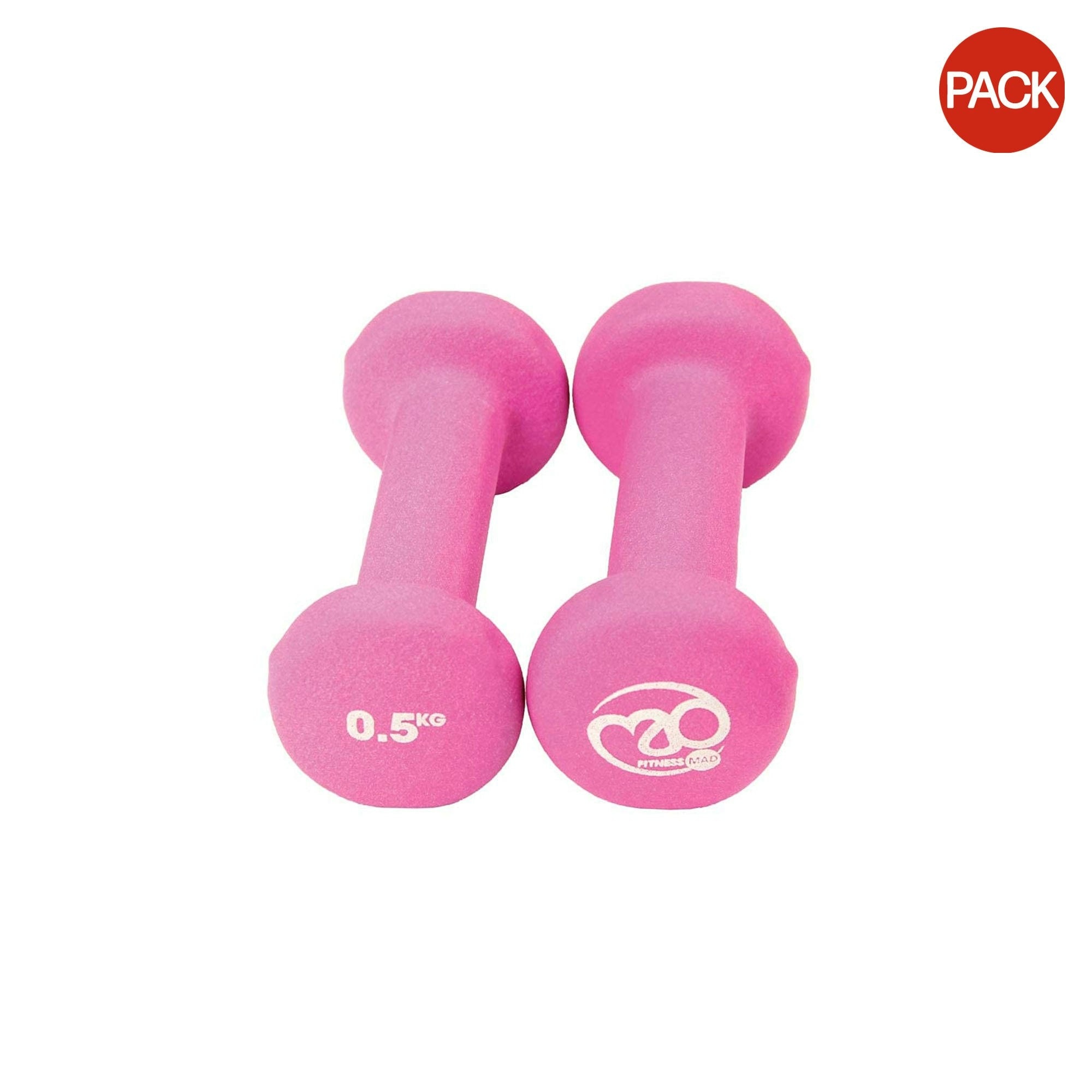 Fitness Mad Neoprene Dumbell Set (Pack Of 2) - Pink - 0.5kg