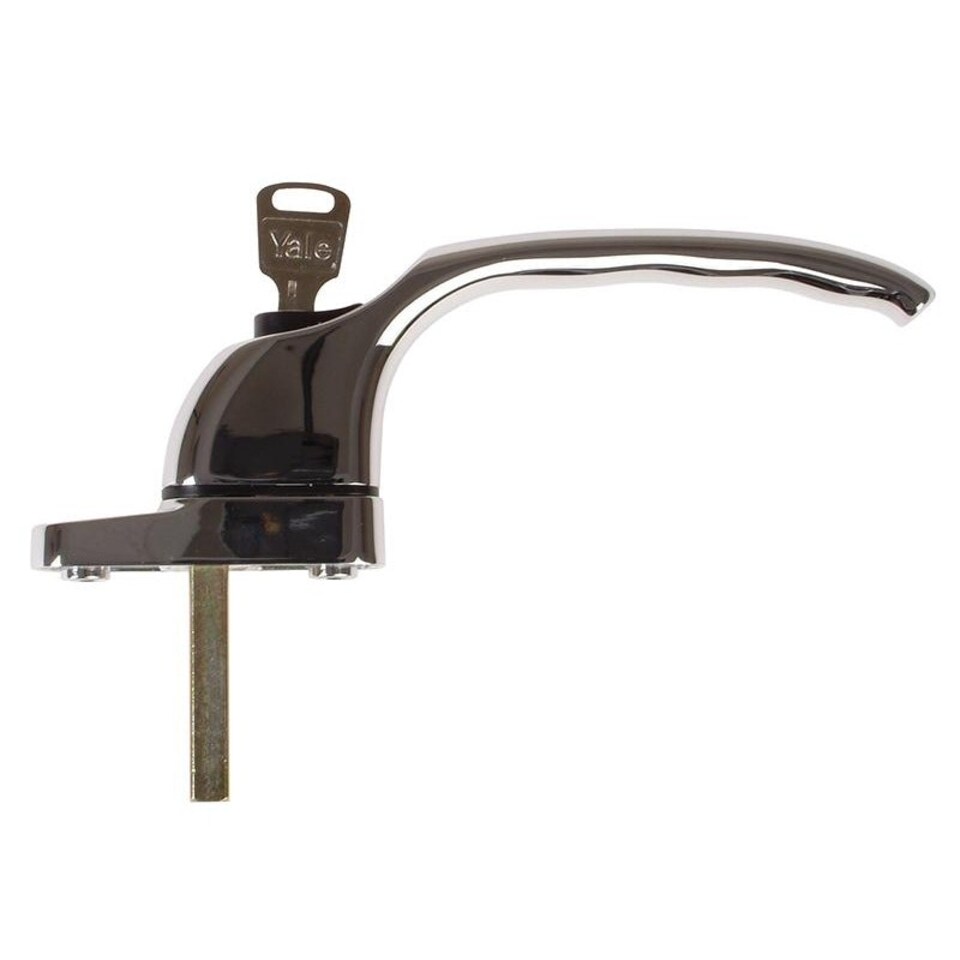 Yale Locks Pvcu Window Handle - Polished Chrome - Polished Brass Finish YWHLCK40N-PB