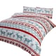 image 1 of Scandi Polycotton Duvet Cover Set With Pillowcase | Red | King | 1