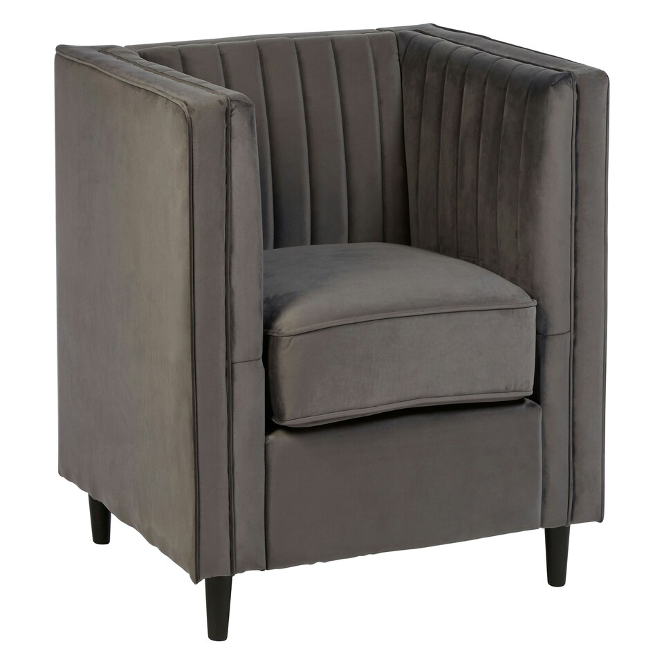 image 1 of Interiors by Premier Grey Velvet Chair, Enchanting Sleep chair, Easy to Assemble Borg Chair, Comfy Office Chair