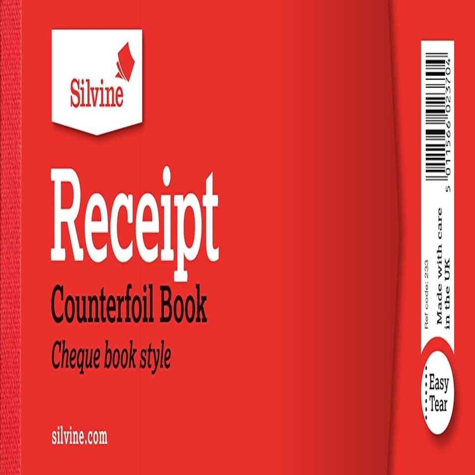 image 1 of Duplicate Receipt Cheque Book Style (80 x 202mm)