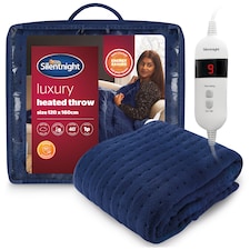 Silentnight Luxury Heated Throw, Navy | Blue | Navy | One Size | 1