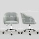 image 3 of HOMCOM Fluffy Vanity Chair for Desk, with Height Adjustable, Wheels, Grey