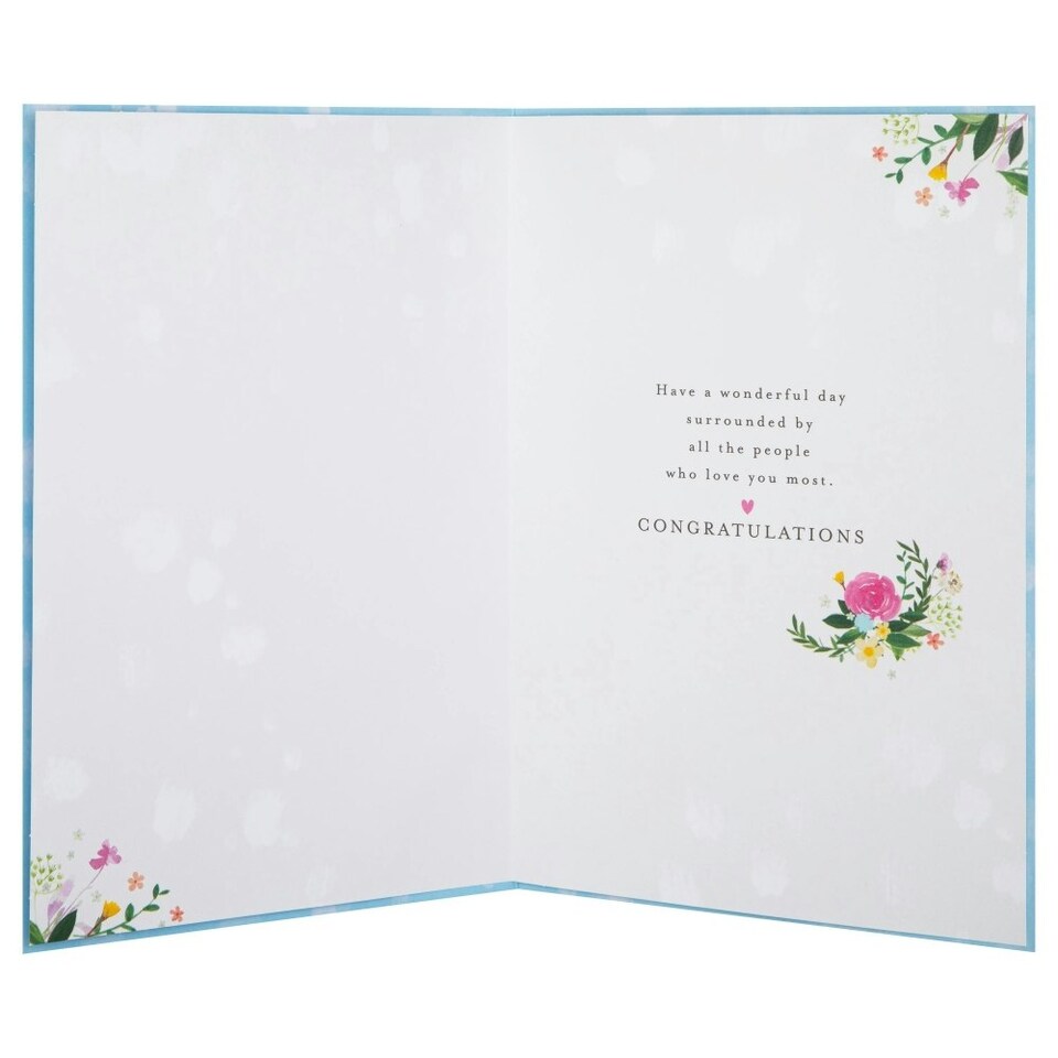 image 1 of Cake & Flowers Design Wedding Congratulations Card