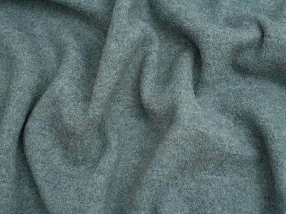 Minerva Core Range Green 100% Pure Boiled Wool Coating Fabric for Dressmaking, 140cm / 55" Wide - per metre
