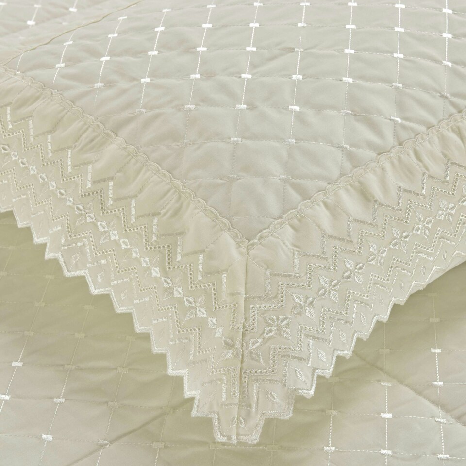 image 1 of Richmond Polycotton Luxury Duvet Cover Set With Pillowcase Cream | Double