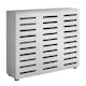 image 7 of Oslo 3 Door Wooden Shoe Storage Cabinet Rack Stand Cupboard Slatted Doors | White