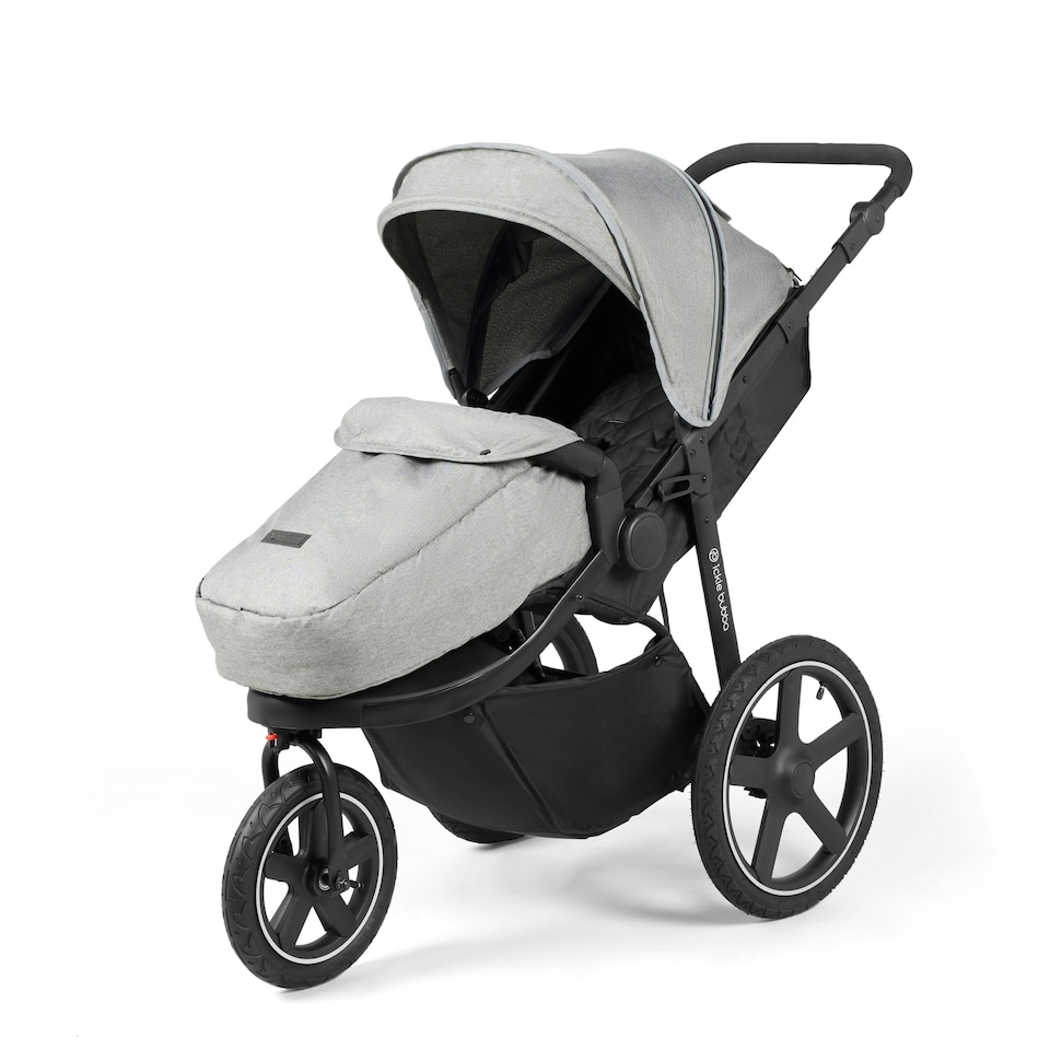 image 1 of Venus Max Jogger i-Size Travel System – from Birth to 22kg, All-Terrain Pushchair, Stratus Car Seat, ISOFIX Base, UPF 50+ Hood, Footwarmer, Raincover (Grey)