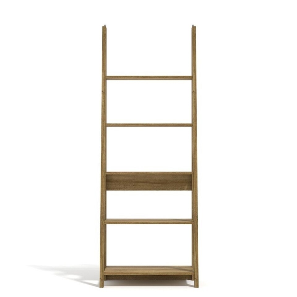 image 1 of Tiva Ladder Bookcase - MDF - L38.6 x W64 x H175.4 cm - Oak Brown