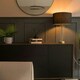 image 1 of ValueLights Contemporary Matt Gold & Clear Tube Table Lamp with a Black Cylinder Shade - Complete with a 4w LED Globe Bulb 3000K Warm White Black