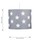 image 4 of Grey with White Stars 25cm Light Shade | Grey | Medium | 1
