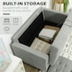 image 3 of HOMCOM Compact Loveseat Sofa 2 Seater Sofa with Wood Legs, Light Grey