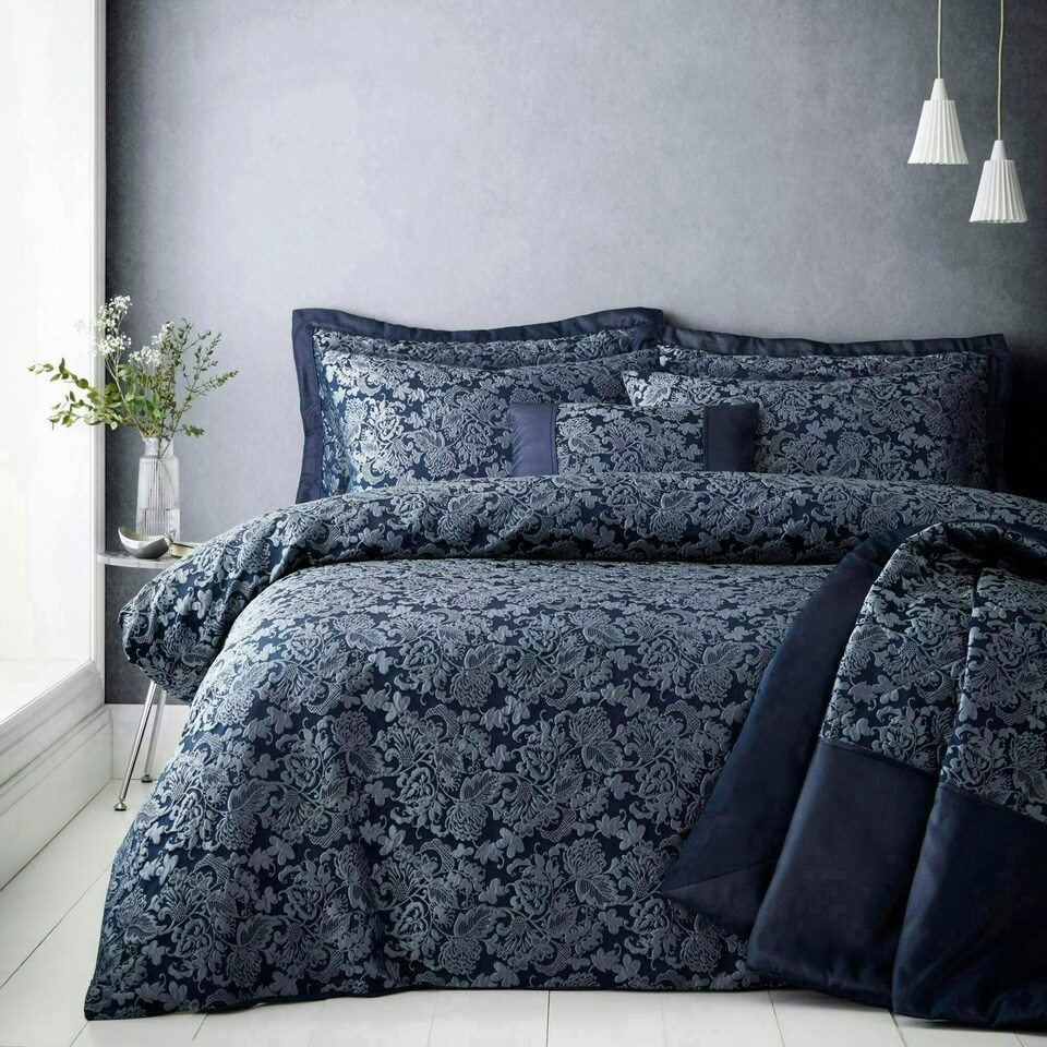 image 1 of Portfolio Home Sandringham Damask Bedding Duvet Cover Set