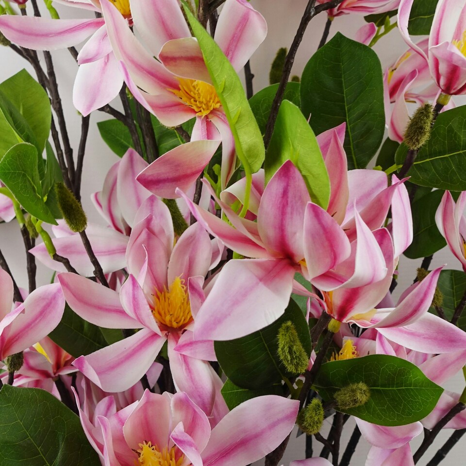image 1 of 100cm Pink Magnolia Floral Spray Artificial