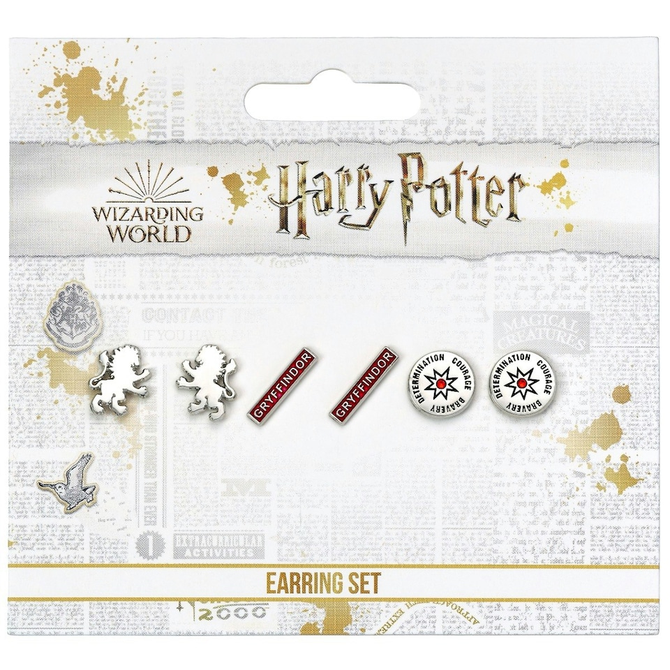 image 1 of Harry Potter Gryffindor Set of 3 Stud Earrings WES00216