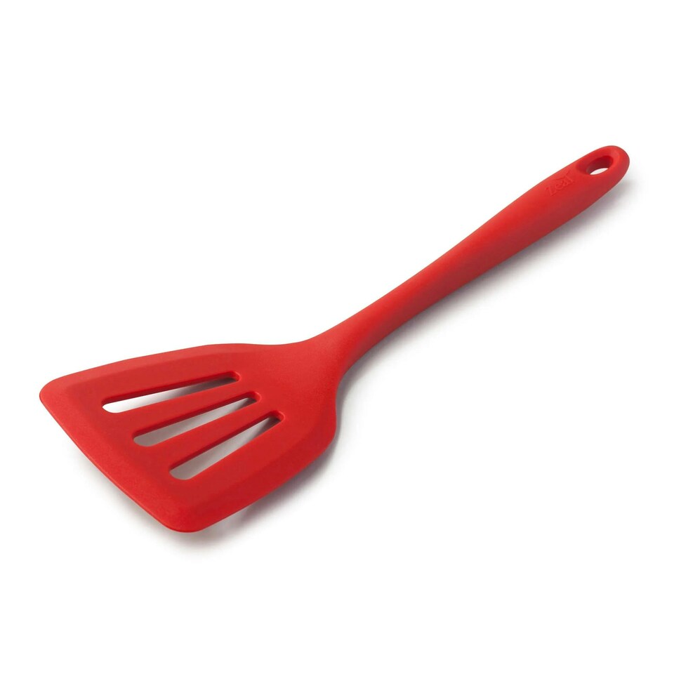image 1 of Zeal Silicone Flexible Slotted Kitchen Turner, 30cm, Red