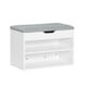 image 1 of SoBuy Shoe Storage Bench with Padded Seat, 2-Tier Shoe Rack, White/Grey, 23.6x11.8x16.9 in, 13 kg - FSR25-HG