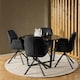 image 3 of Amble Round Dining Table with Black Marble Melamine Top & Black Legs