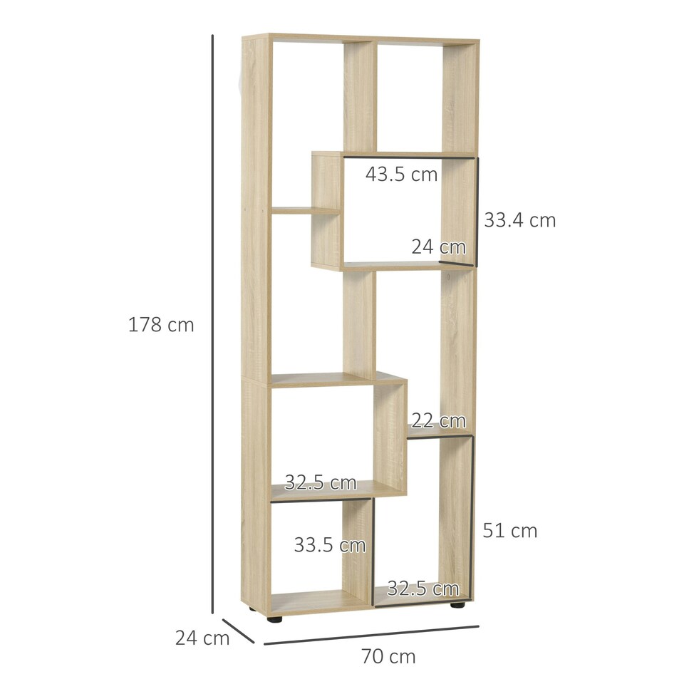 image 1 of HOMCOM Multipurpose 8-Grid Bookshelf Shelf, Bathroom, Kitchen