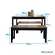 image 5 of Annika Dining Table with 2 Benches in Anthracite | Grey | One Size | 3