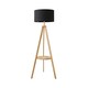 image 7 of ValueLights Morrigan Black Shade Wooden Tripod Floor Lamp | Black