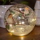 image 4 of 15cm Battery Operated Light up Robin Crackle Glass Ball with 12 Warm White LEDs