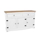 image 5 of Corona Premium Medium Sideboard - 2 Wide Drawers and 3 Doors with Adjustable Shelf in Antique, Grey or White Wax | White | White | One Size | 1