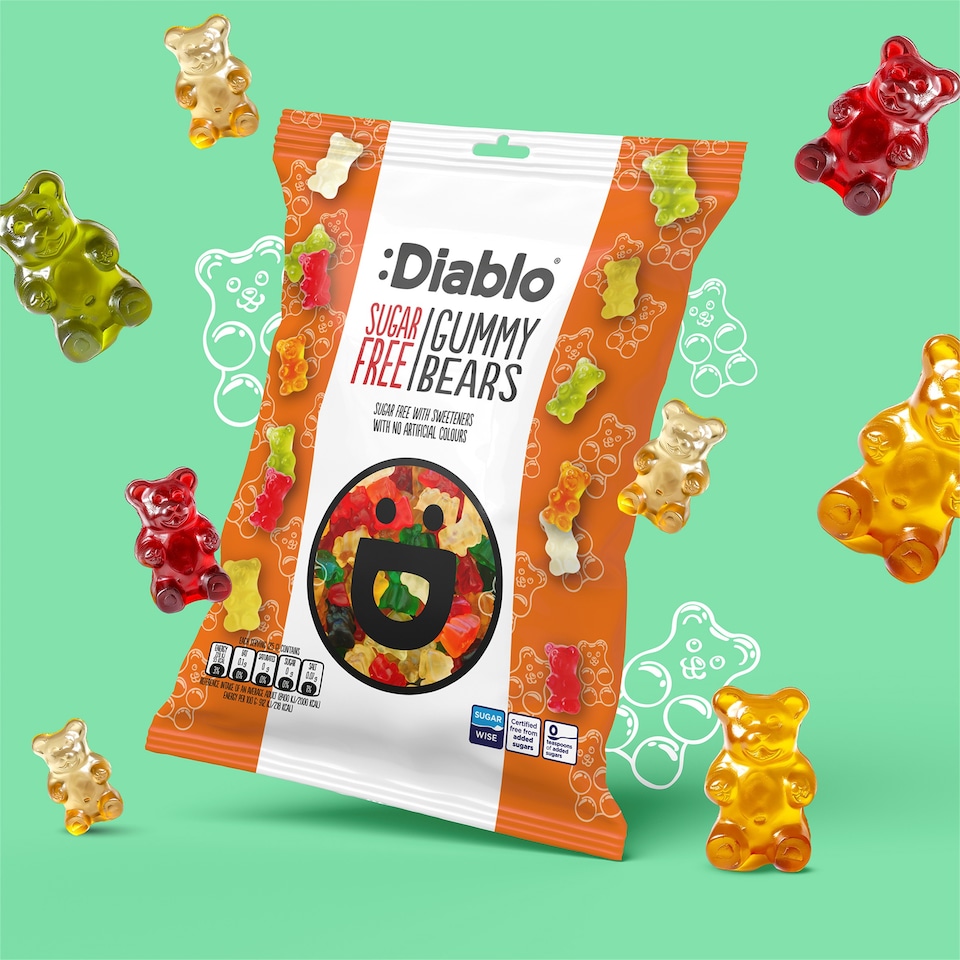 image 1 of Diablo Sugar Free Gummy Bears 75g 6 Pack