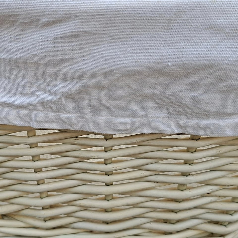image 1 of Mellow Buff Willow Cotton Lined Laundry Basket