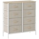 image 1 of HOMCOM 8 Drawer Fabric Chest of Drawers w/ Wooden Top for Hallway Maple | Brown | Maple wood-effect | 1