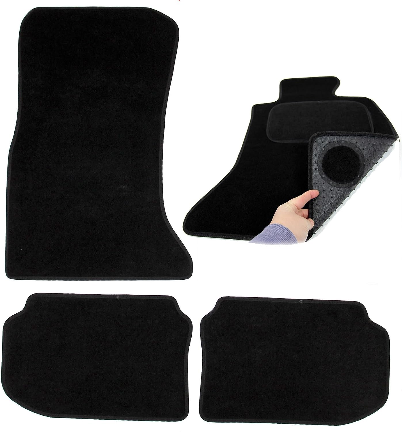 Actiasmat - Custom Fit Carpet Car Floor Mats for BMW 5 Series F10/F11 2010-2016 4 Piece Set with Velcro Tabs