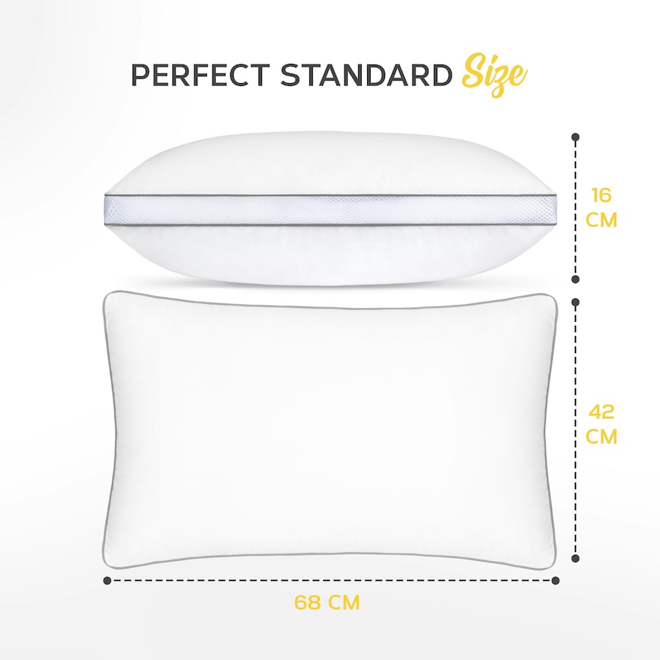 image 1 of MONHOUSE Pocket Sprung Pillow - Sleeping Pillow - Bed Pillow - Orthopedic Pillow - Body Pillow - Bounce Back Guarantee - Relieves Head, Neck Pain - White